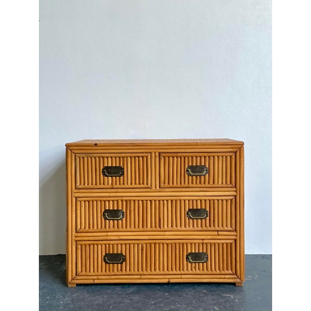 Vintage Boho Pretzel Rattan Chest of Drawers For Sale - Image 9 of 12