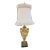 John Richard Antiqued Gilt Ornate Plaster Trophy Table Lamp With Original Silk Shade For Sale