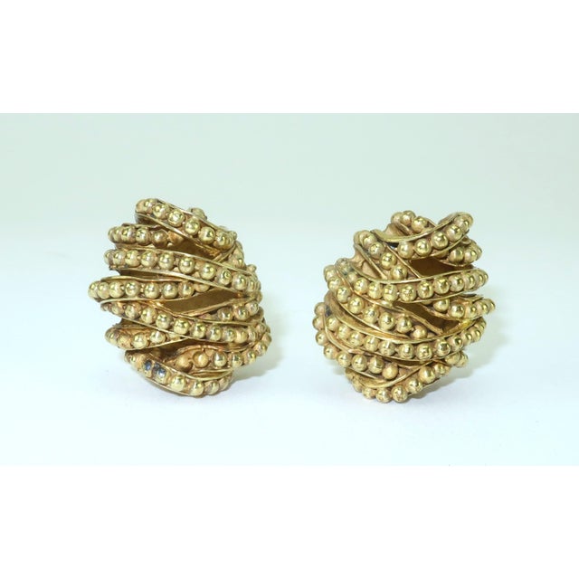 2010s Vaubel Gold Plated Twisted Bead Earrings, 2012 For Sale - Image 5 of 11