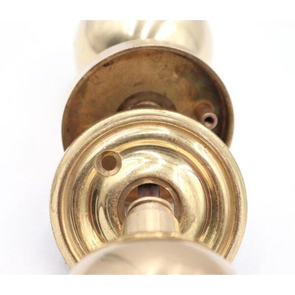 Modern Reclaimed Modern Ball Shaped Polished Brass Door Knobs For Sale - Image 3 of 7