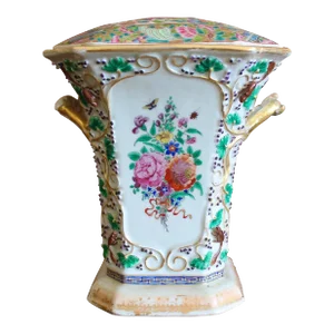 Chinese Export Bough Pot, 19th Century Famille Rose