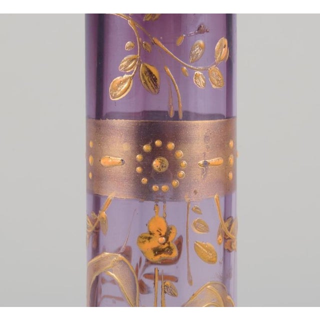 Glass Bohemia Art Glass Vase with Tall and Narrow-Neck by Moser Karlsbad, 1920s For Sale - Image 7 of 10