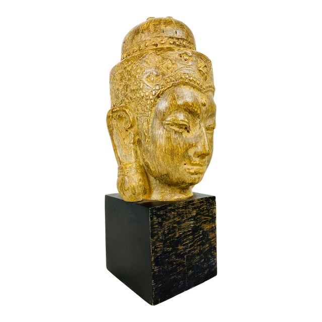 Vintage Indonesian Figural Bust For Sale