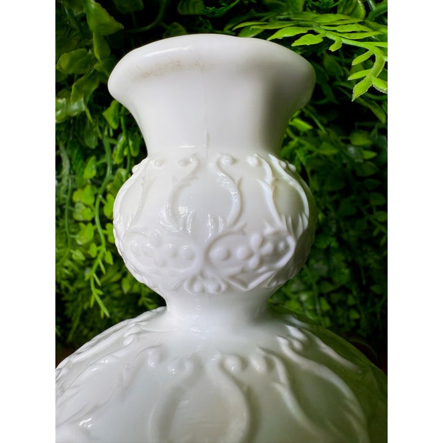 Glass Vintage Fenton Art Glass "Silver Crest" Candlestick Holders For Sale - Image 7 of 8