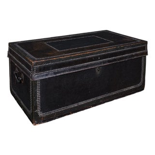 Antique Windsor Trunk, English, Leather, Camphorwood Chest, High Victorian, 1870 For Sale