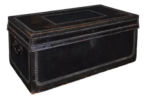 Antique Windsor Trunk, English, Leather, Camphorwood Chest, High Victorian, 1870