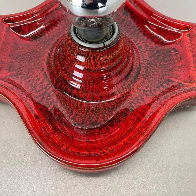 Metal Red Ceramic Fat Lava Wall Lights from Hustadt Lights, Germany, 1970s, Set of 2 For Sale - Image 7 of 18