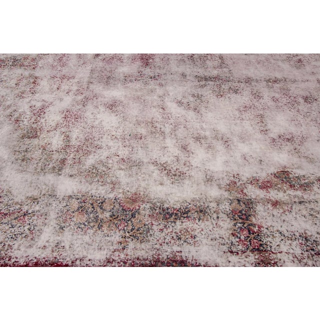Vintage Distressed OverdyedWool Rug For Sale In New York - Image 6 of 8