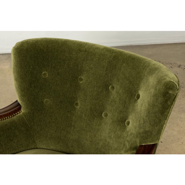 Danish Art Deco Lounge Chairs by Alfred Christensen, Walnut & Mohair, 1940s For Sale - Image 9 of 18