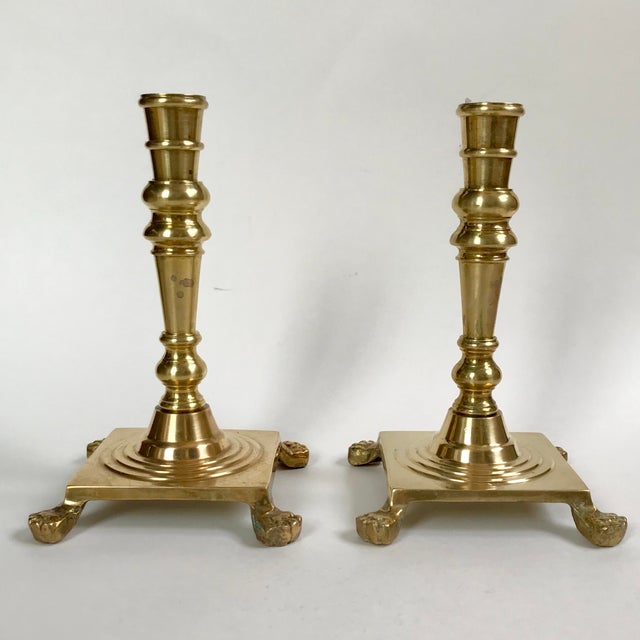 Vintage Brass Neiman Marcus PawFooted Candle Holders a Pair Chairish