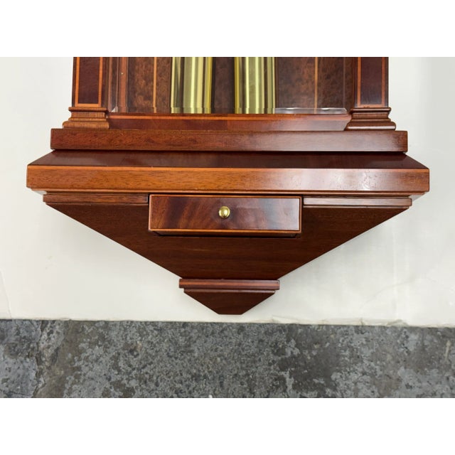 Kieninger Mahogany With Inlays Regulator Wall Clock For Sale - Image 9 of 12