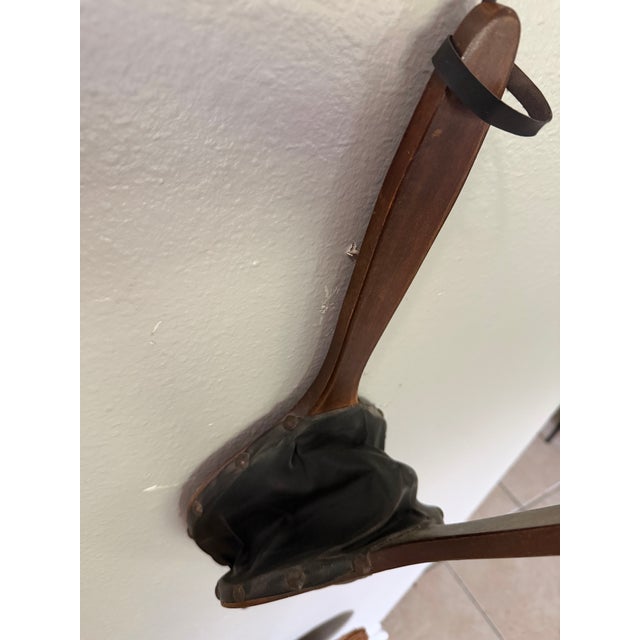 Vintage Nautical Wood Fireplace Bellows With Sailing Ship For Sale In Orlando - Image 6 of 9