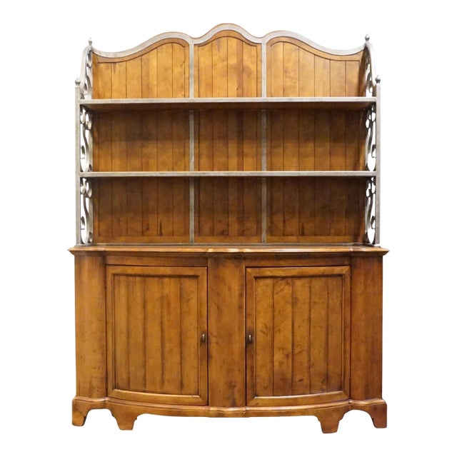 Century Furniture Solid Cherry Town & Country Somerset 66" Buffet W. Bakers Rack Hutch 42-412 For Sale