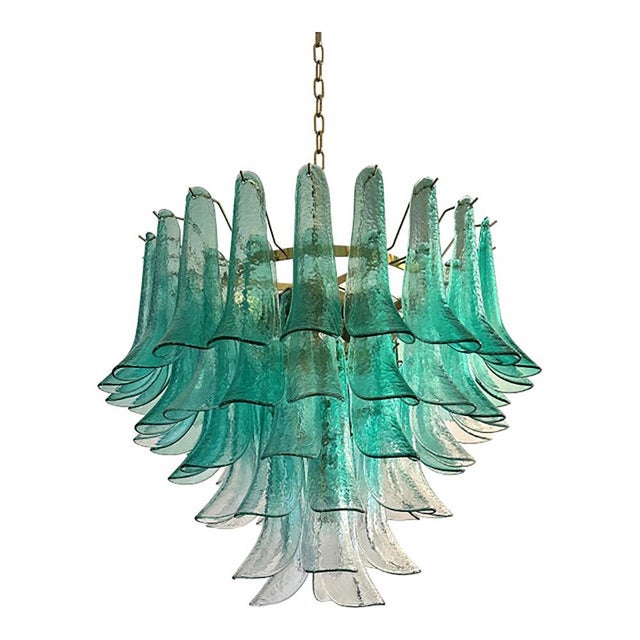 Mid-Century Modern Style Green-Wather Sella Petali Chandelier in Mazzega Style by 101 Copenhagen For Sale - Image 9 of 9