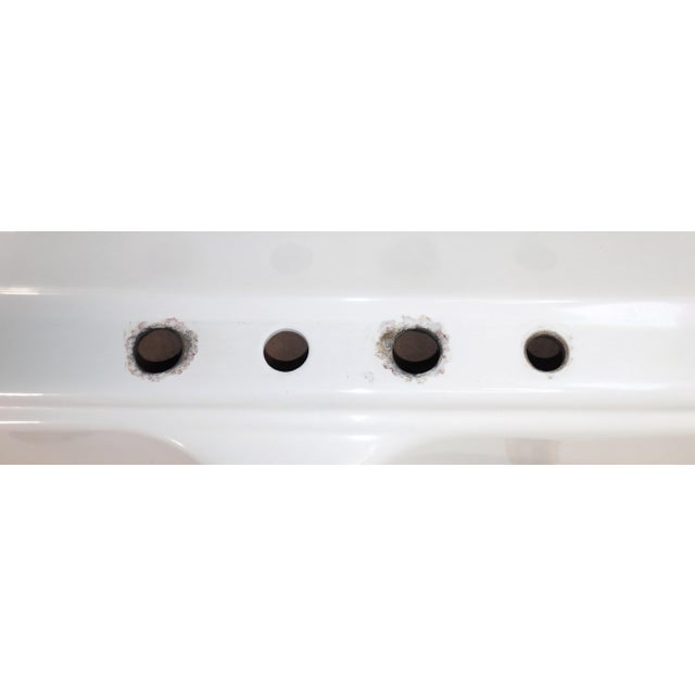 Iconic 1957 Vintage Kohler Sea Cliff 50" Wide Double Basin Porcelain & Cast Iron Kitchen Sink For Sale - Image 9 of 18