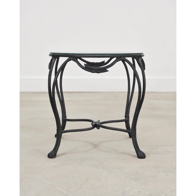 Rose Tarlow Style Twig Iron Faux Bois Garden Drinks Table For Sale - Image 15 of 18