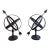 Late 20th Century Pair of Black Iron Armillary Globe Sculptures – Traditional Landscape & Garden Decor For Sale