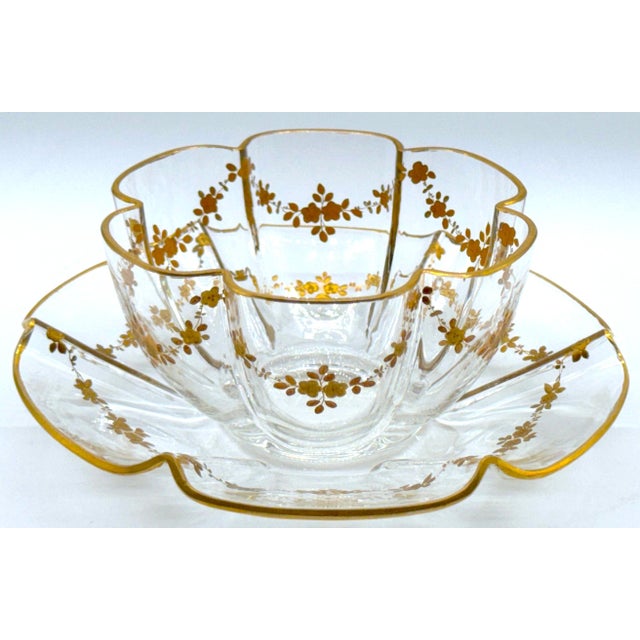 Collection of French Gilt Enameled Crystal Table Articles, Style of Baccarat For Sale - Image 10 of 10