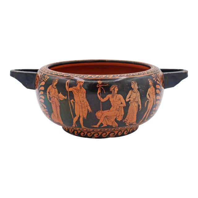 Mid-19th Century Giustiniani Pottery Greek Revival Handled Low Bowl For Sale