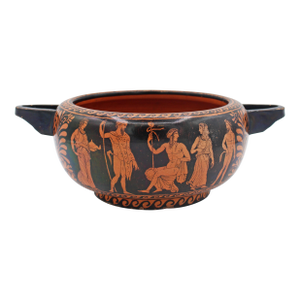Mid-19th Century Giustiniani Pottery Greek Revival Handled Low Bowl
