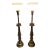 Vintage MCM Stiffel Brass Torchiere Lamps With Diffuser Shades 38" - a Pair For Sale