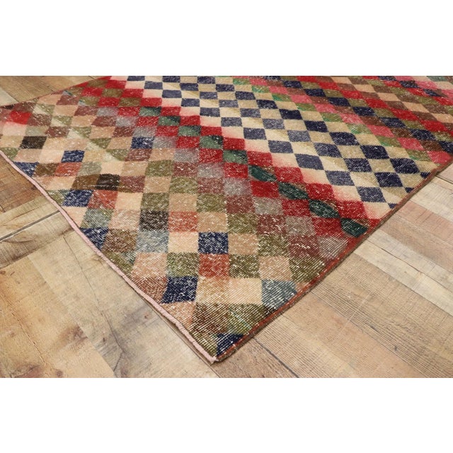 Textile Vintage Turkish Sivas Rug, 04'03 X 05'10 For Sale - Image 7 of 10