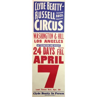 Original 1944 Clyde Beatty Circus Poster For Sale