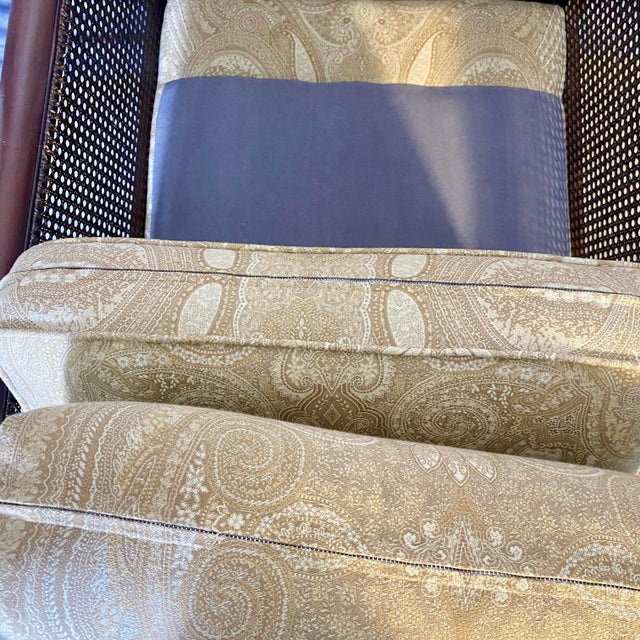 Vintage Cane Side Lounge Chair Upholstered For Sale - Image 14 of 18