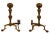 Pr. Classical Style Brass Andirons C. 1900/1930's For Sale - Image 9 of 12