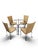 An elegant late-20th-century French Bistro / Palm Beach Regency casual dining suite, featuring four high-back armchairs in...
