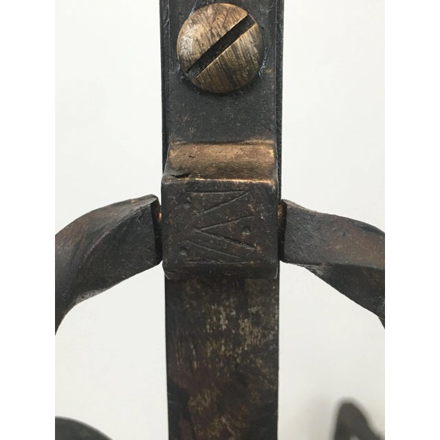 Wrought Iron Andirons, French, circa 1900 - A Pair For Sale - Image 6 of 13