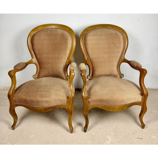 Wood 20th Century French Louis XV Armchairs, 1950, Set of 2 For Sale - Image 7 of 11