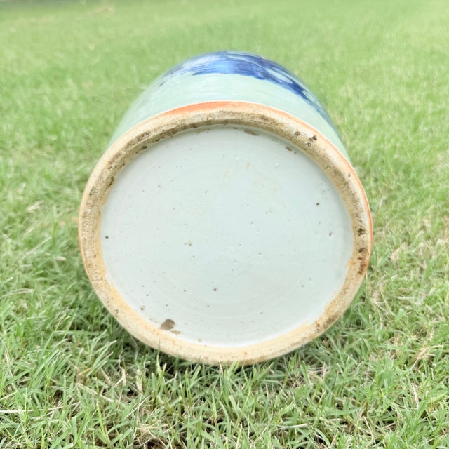 Vintage Chinese Celadon Blue Porcelain Vase For Sale In Phoenix - Image 6 of 7