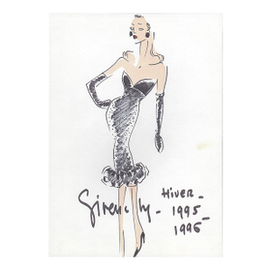 1995 RARE-Givenchy Couture Fashion Print, With Documentation, Matted