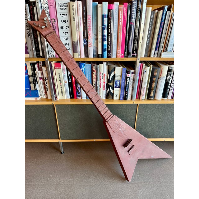 Curtis Jere 1970s Custom Oversized Metal Flying v Guitar Abstract Steel Sculpture Art For Sale - Image 4 of 18
