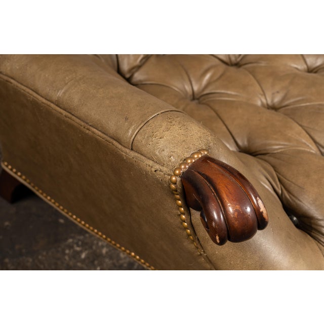 Vintage Tufted Sleepy Hollow Armchair in Beige For Sale - Image 9 of 13