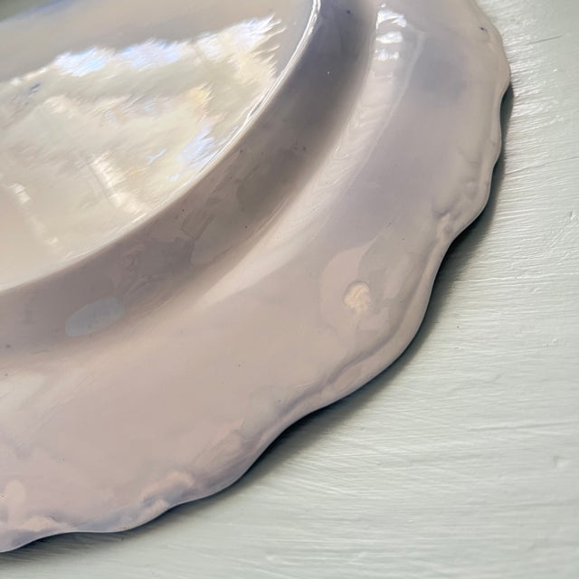 Antique Flow Blue "Nonpareil" by Burgess & Leigh 18" Oval Serving Platter For Sale - Image 16 of 16