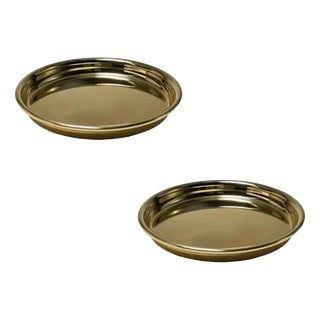 Rl 01 Coasters with Rounded Edge in Polished Brass by Caspal, Set of 2 For Sale