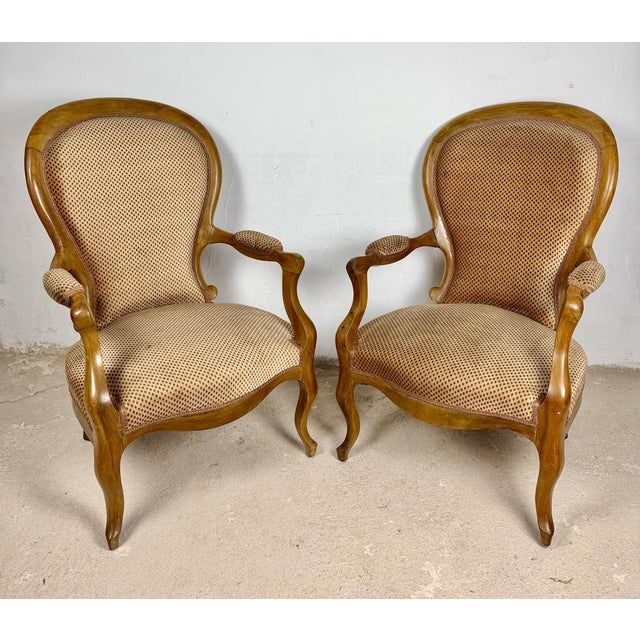 20th Century French Louis XV Armchairs, 1950, Set of 2 For Sale - Image 6 of 11