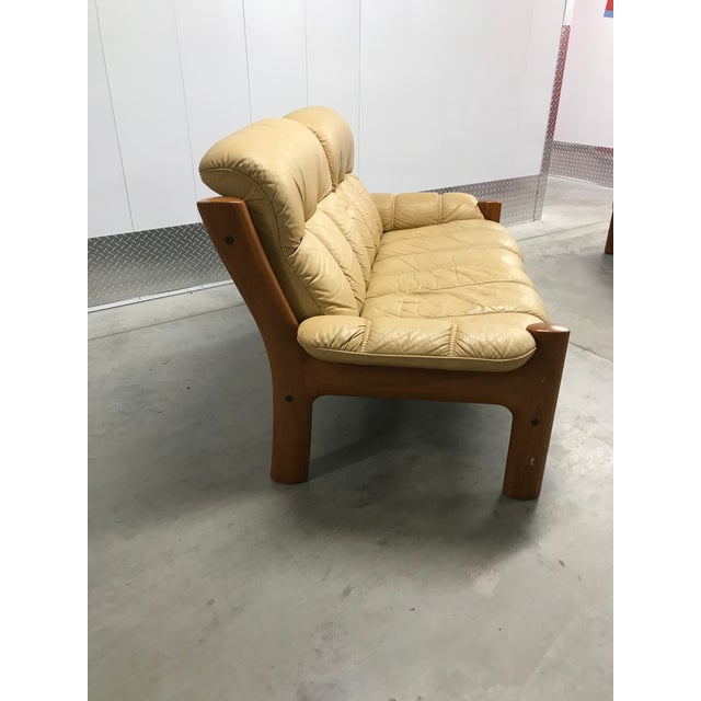 1970's Vintage j.e. Ekornes Stressless Montana Solid Teak Loveseat