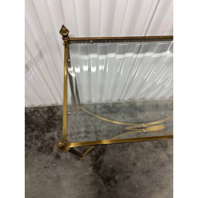Brass Vintage Neoclassical Style Console Table by Labarge For Sale - Image 8 of 10