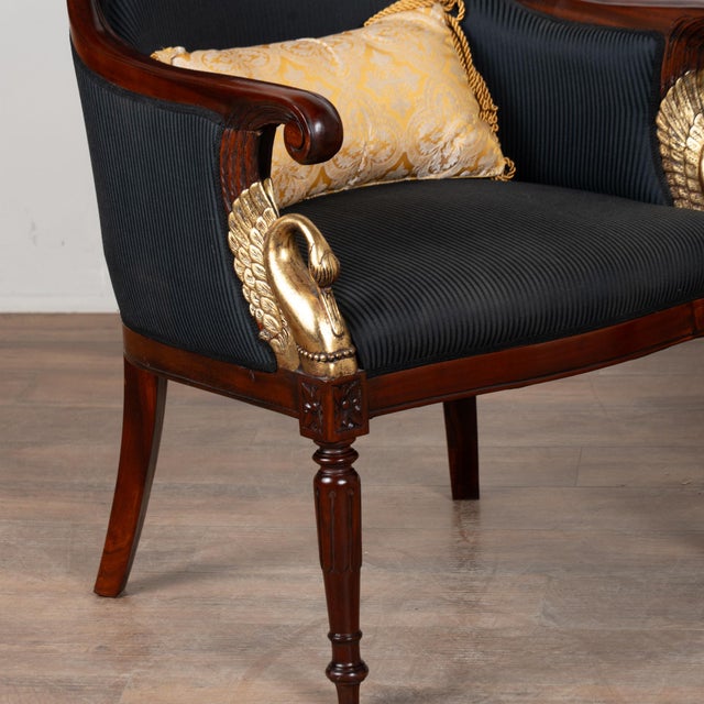 19th-Century Danish Mahogany Biedermeier Armchairs With Carved Swans For Sale - Image 14 of 18