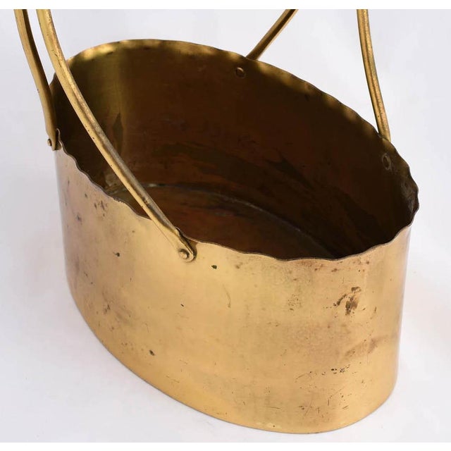 Vintage Brass Bowl with Handle by Eugen Zint, Germany, 1960s For Sale - Image 3 of 5
