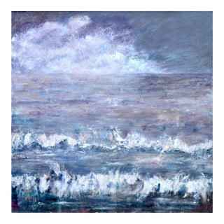 With the Moon Behind Me by Penny Rumble. Contemporary Seascape Oil Painting For Sale