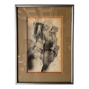 1970's Adele Heyman Abstract Expressionism Watercolor and Pastel Painting, Framed