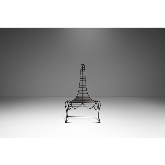 Oversized Modernist Wrought Iron Sculptural "Spine Chair" in the Manner of Andre Dubreuil, United States, C. 1980s For Sale - Image 10 of 18
