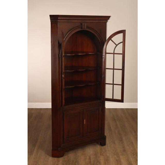 Statton Furniture Statton Georgian Style Old Towne Cherry Corner Cabinet For Sale - Image 4 of 18