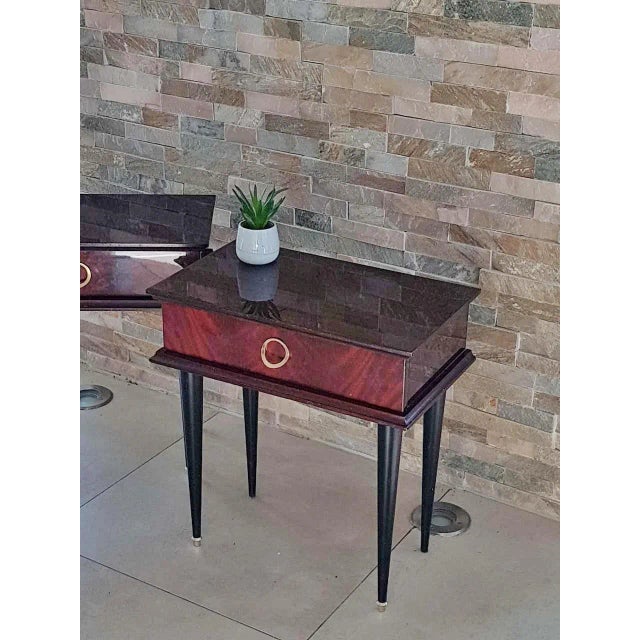 French Mahogany Nightstands, 1950s, Set of 2 For Sale - Image 12 of 18