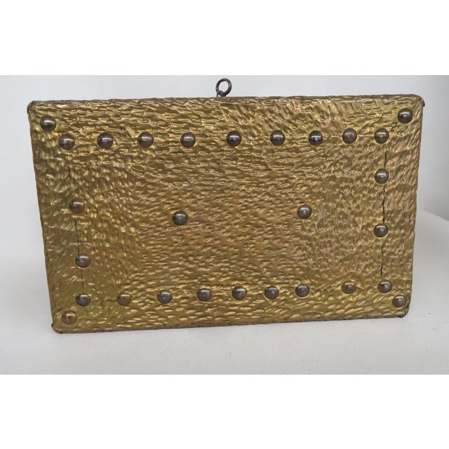 Brass Plated Box Domed Vanity Jewelry Decorative Vintage Chest With Key 4711b For Sale - Image 9 of 15