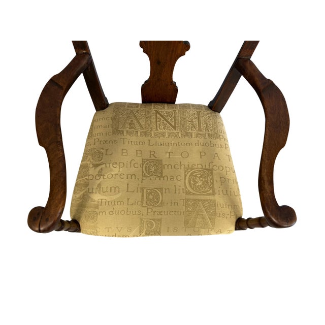 Mid 19th Century 18th Century Walnut English Fireside Queen Anne Style Chair For Sale - Image 5 of 18